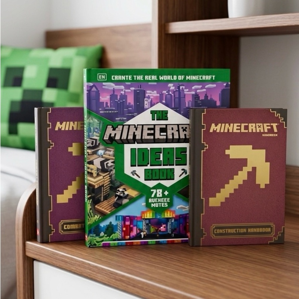Minecraft Book Bundle Set Of 3 Scholastic Ideas Combat Redstone Handbooks Guide
